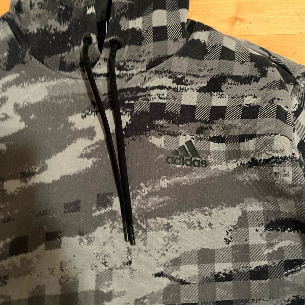 Adidas - Grey/Black Hoodie - Picture 3 of 4